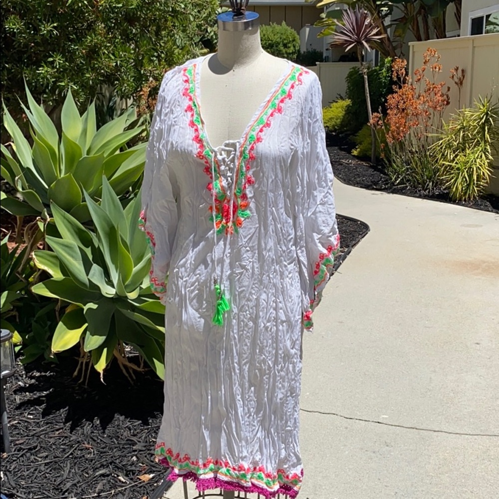 RUBY YAYA CRINKLE KAFTAN DRESS